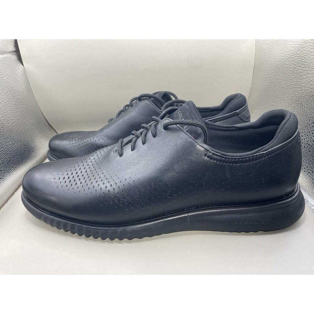 Cole Haan 2.ZeroGrand Lined Laser Wingtip Oxford Mens 13 W Wide Black C23832 EUC